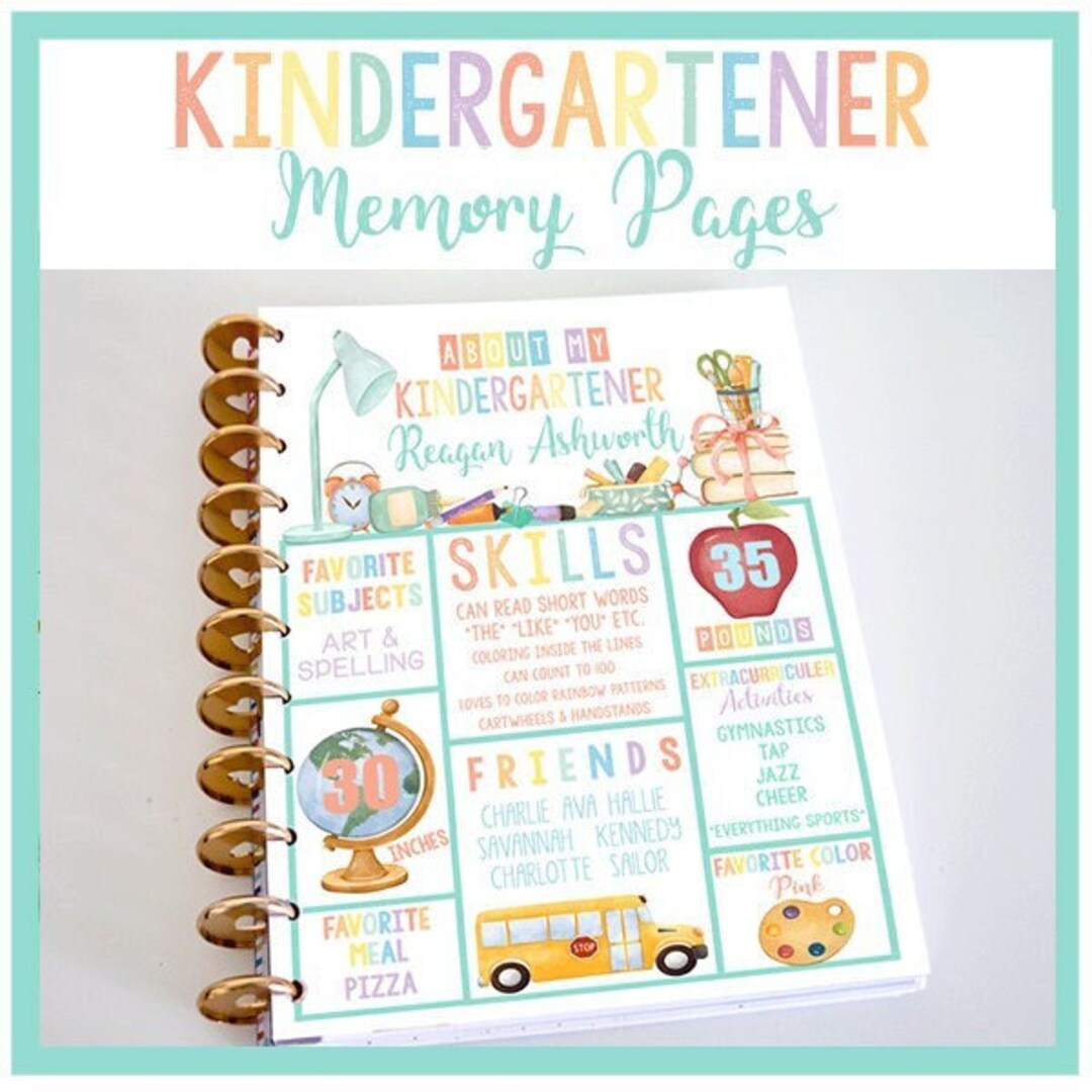 Editable Printable Kindergarten Memory