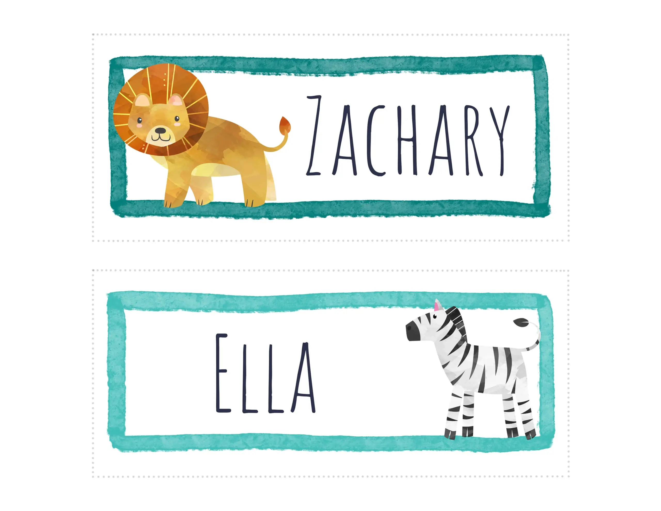 Editable Safari Animal Cubby Name Tags