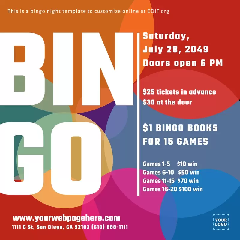free printable bingo poster