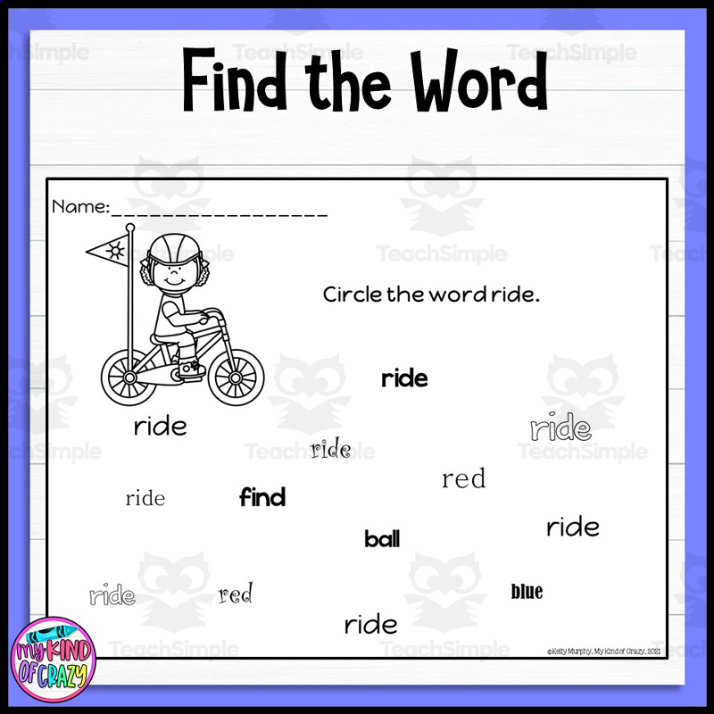 Edmark Level 1 Set E Printable Special Ed