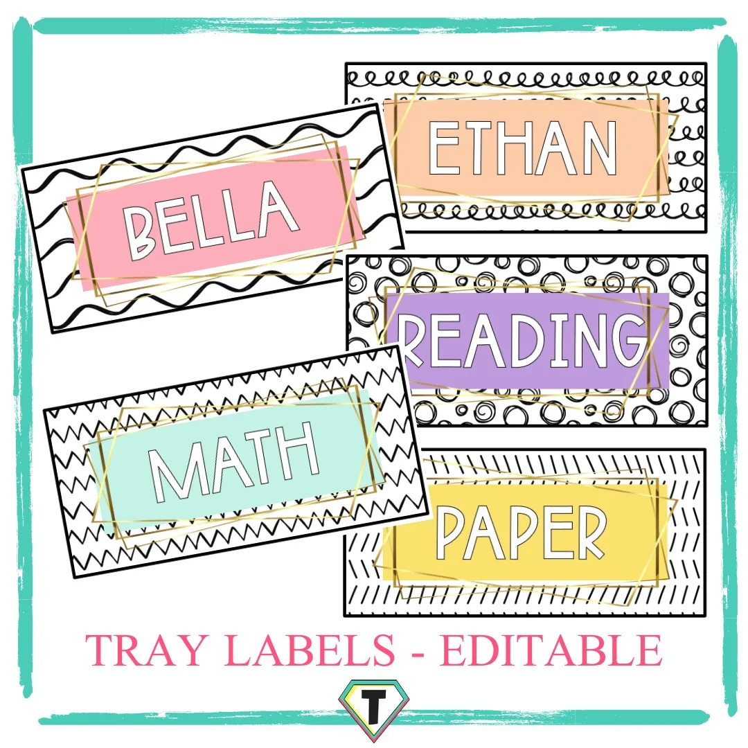 Edtiable Tray Labels
