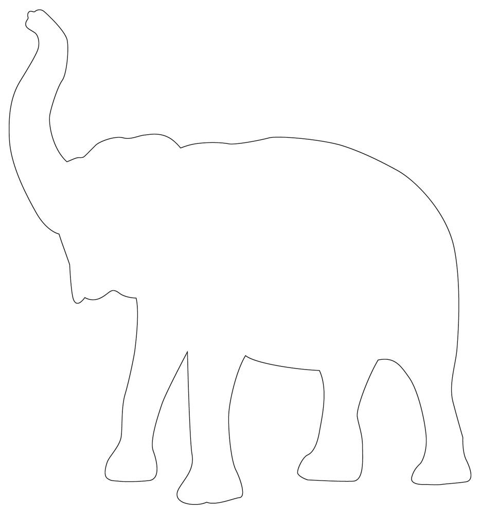 Elephant Outline Print16