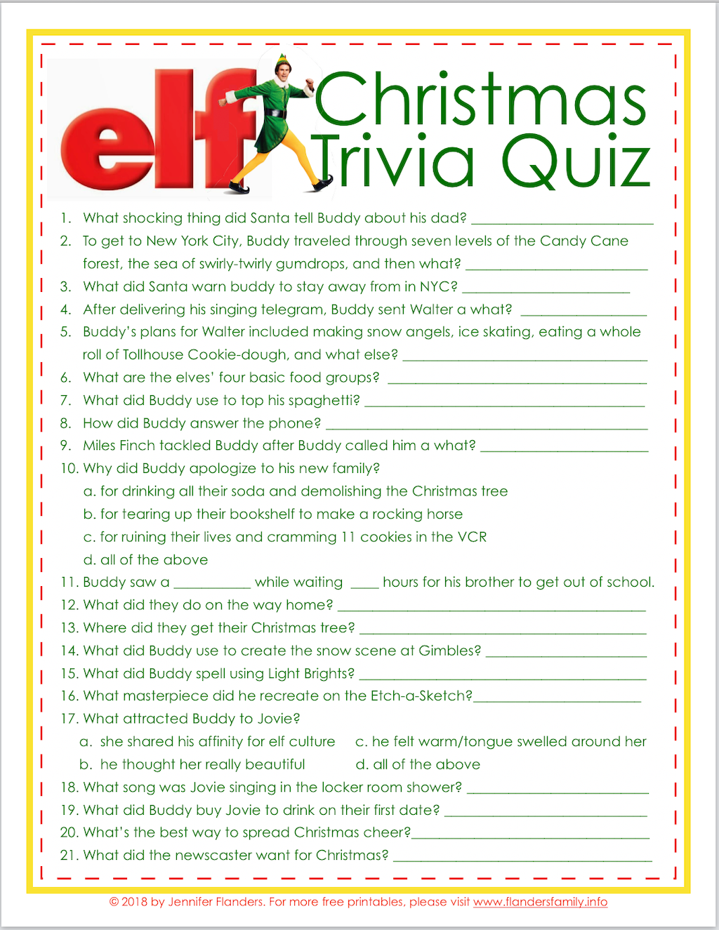 Elf Christmas Trivia