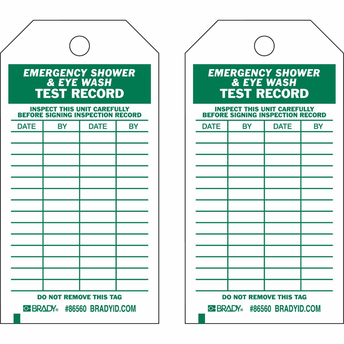Emergency Shower Eye Wash Inspection Tags Cps 661250