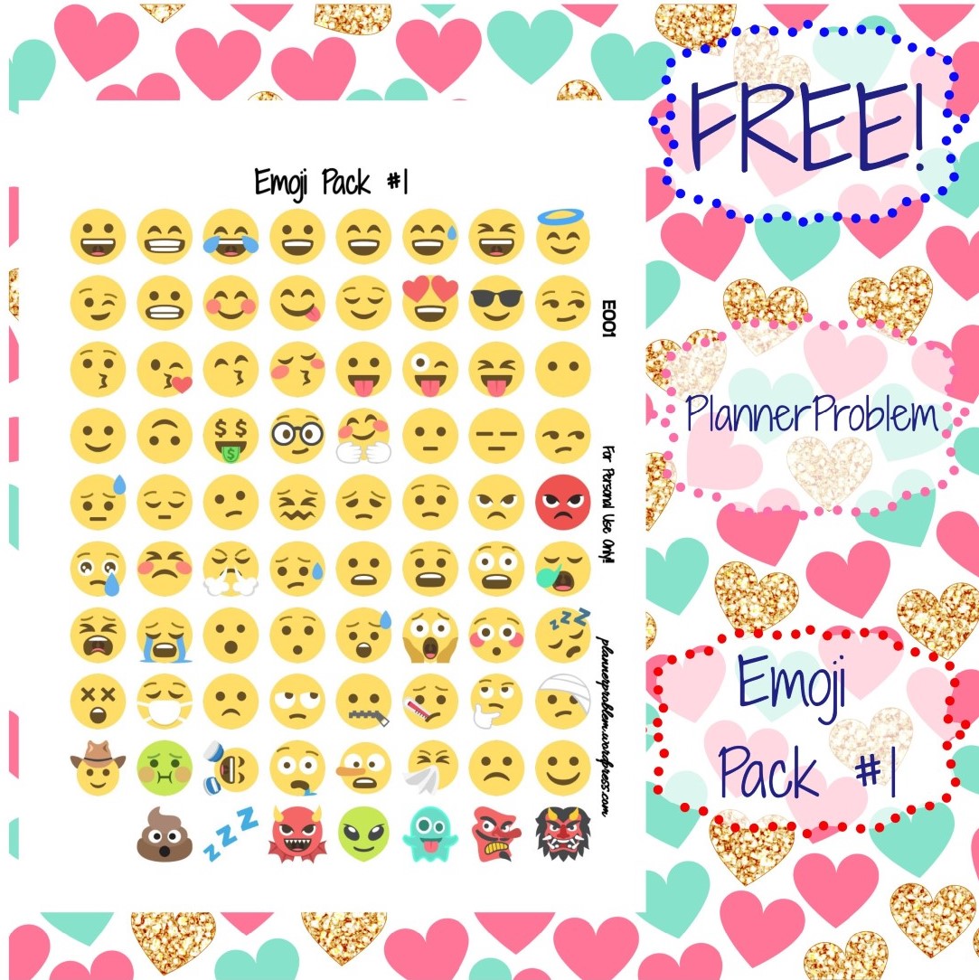 Emoji Pack 1 Free Printable Planner Stickers