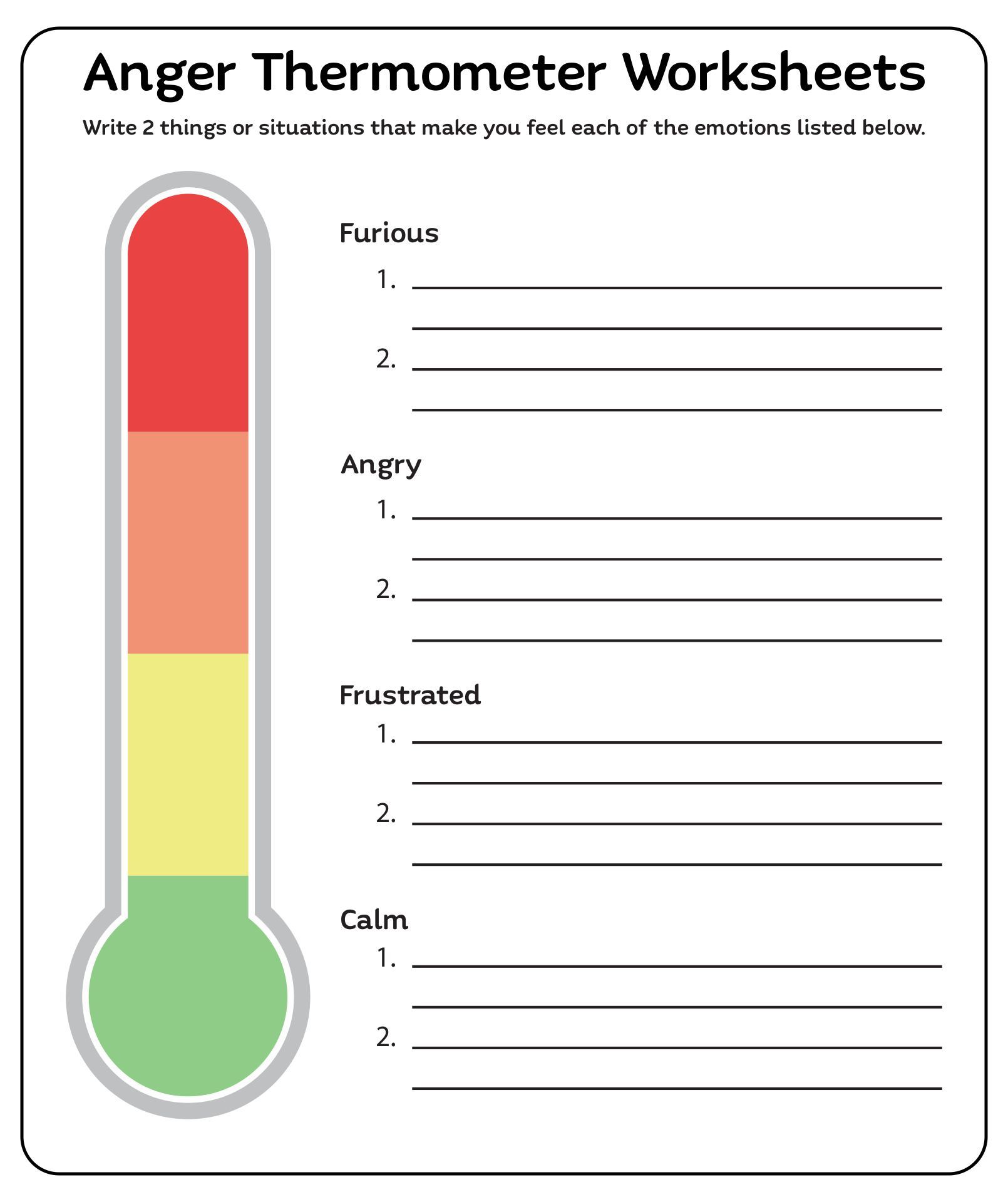 Emotions Thermometer Free Printable