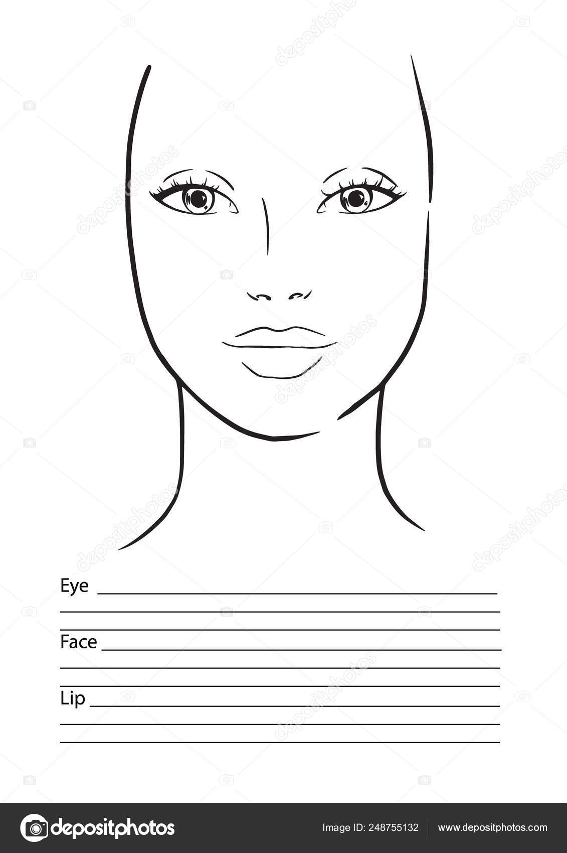 Face Chart Makeup Artist Blank Template Vector Illustration 248755132 Face Chart Makeup Artist Blank Template Vector Illustration 248755132