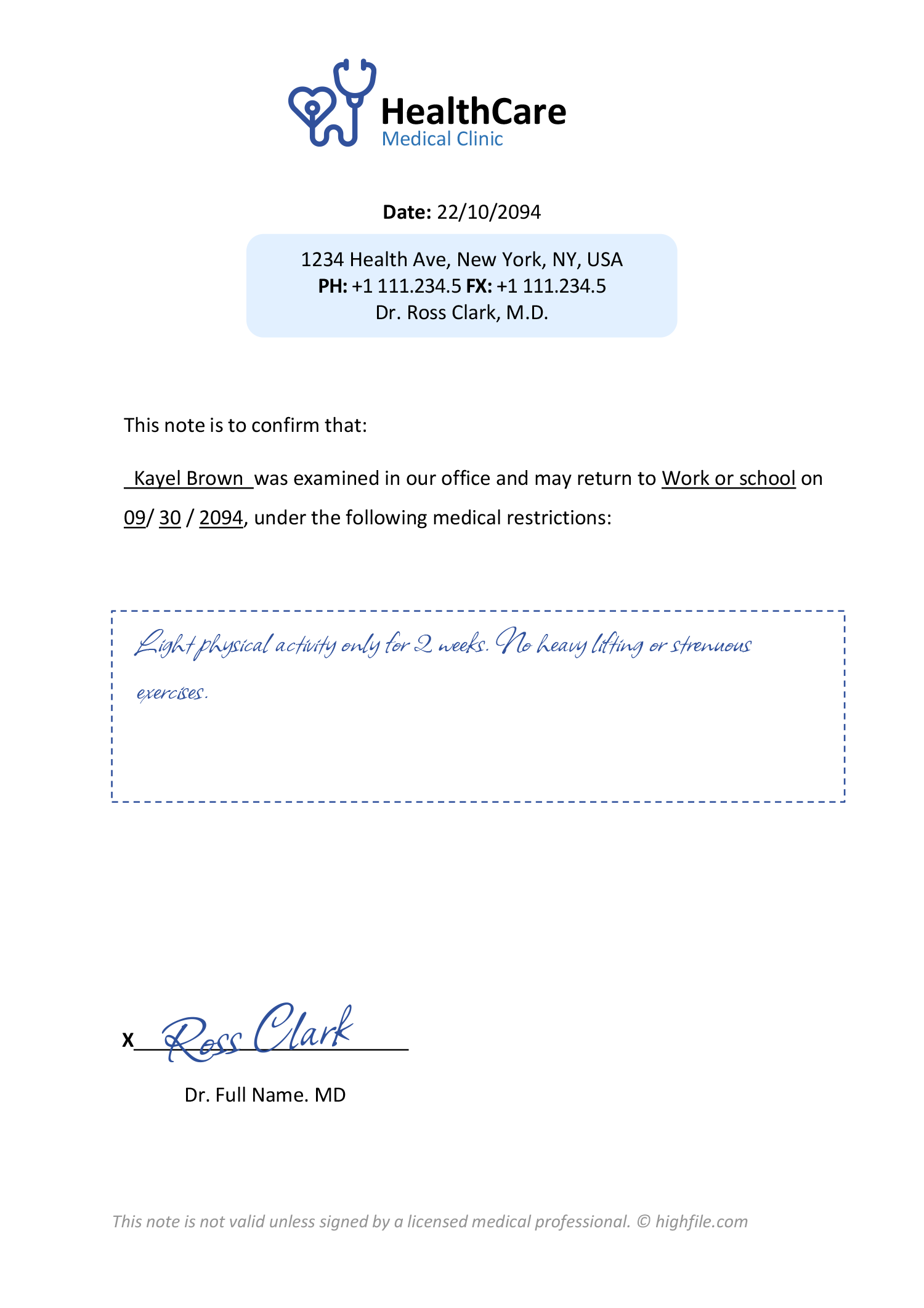 free printable fake doctors note with signature free printable fake doctors note with signature