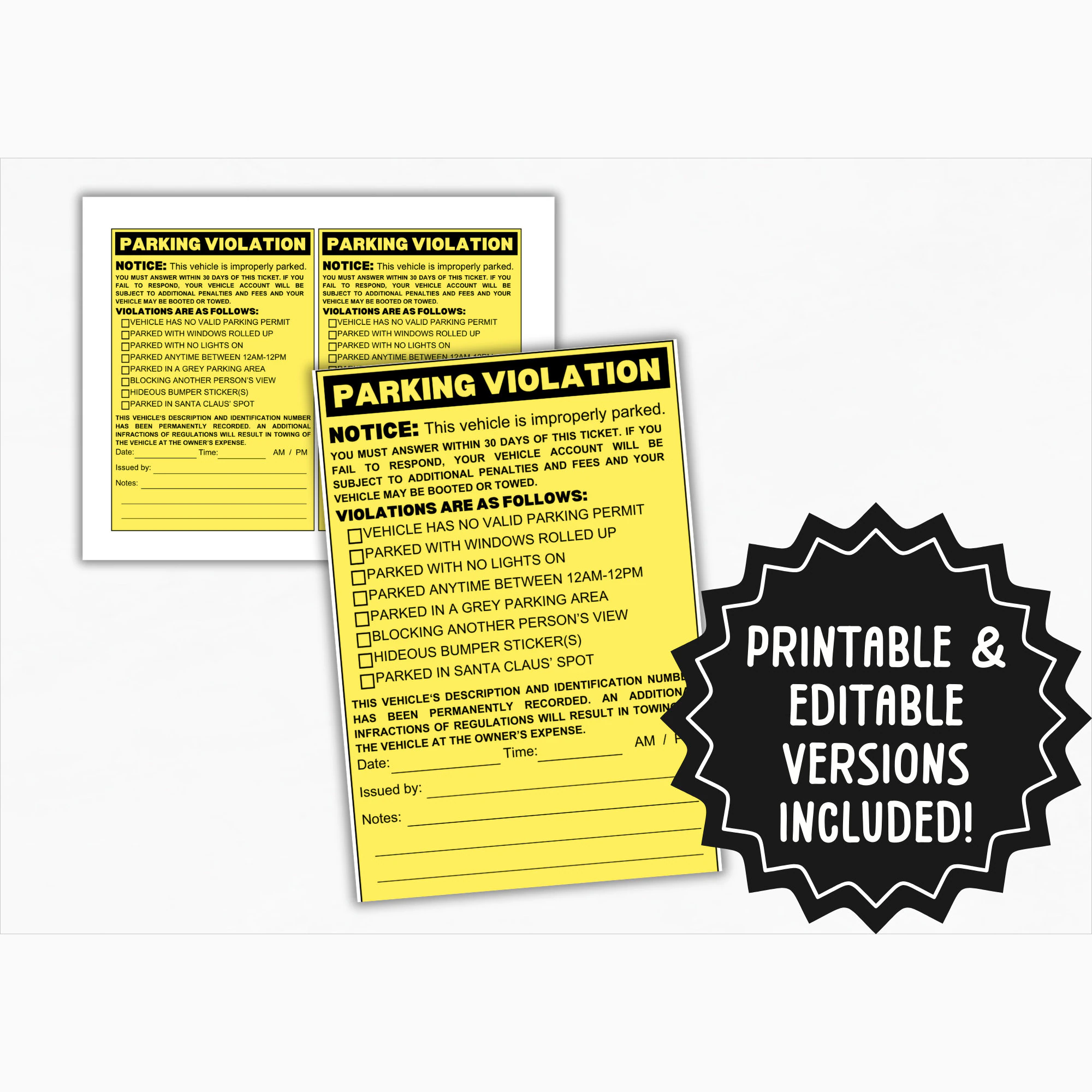 printable fake parking tickets free printable fake parking tickets free