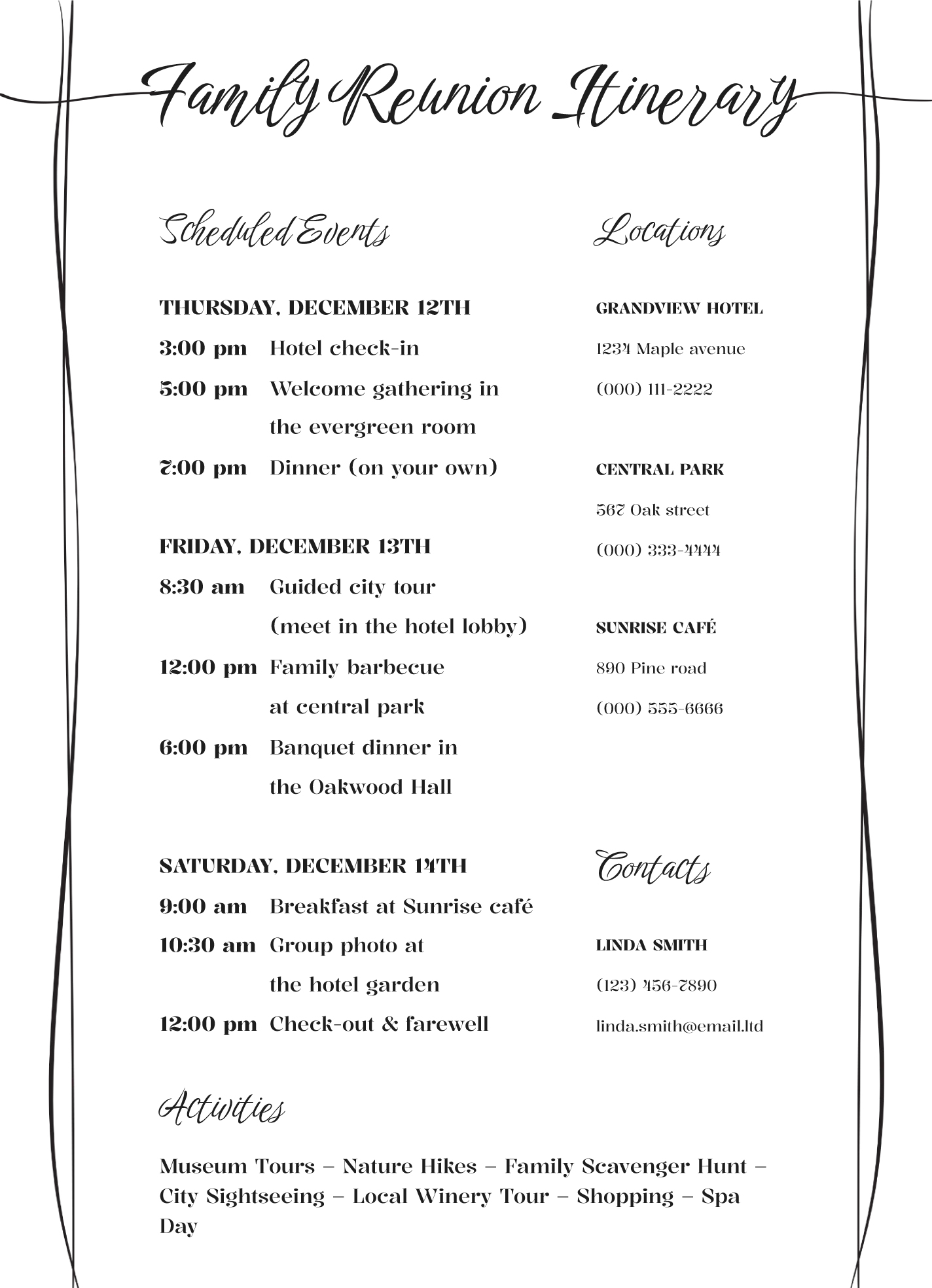 free printable family reunion templates
