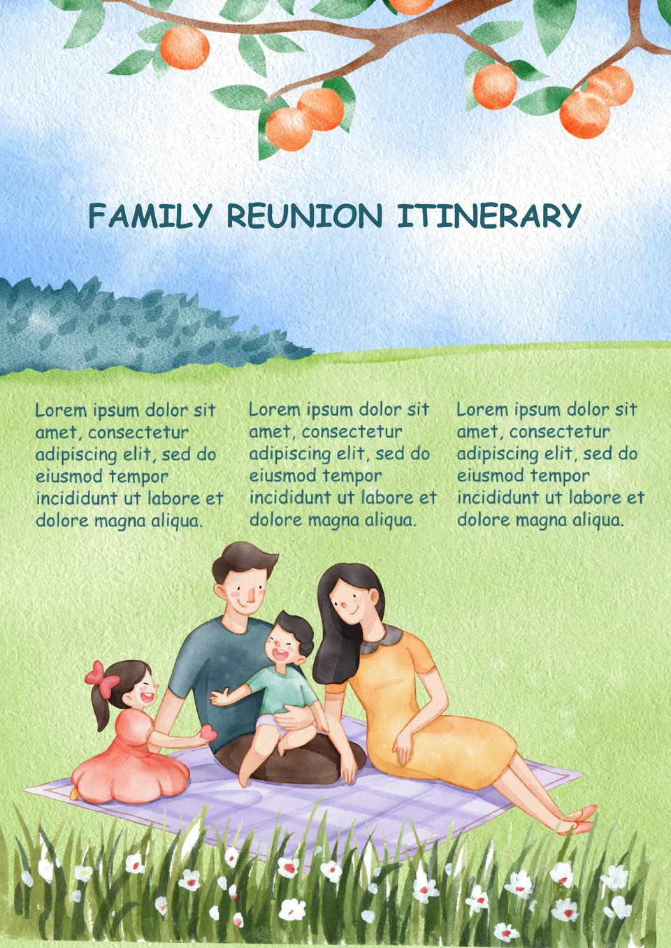 family reunion itinerary template free