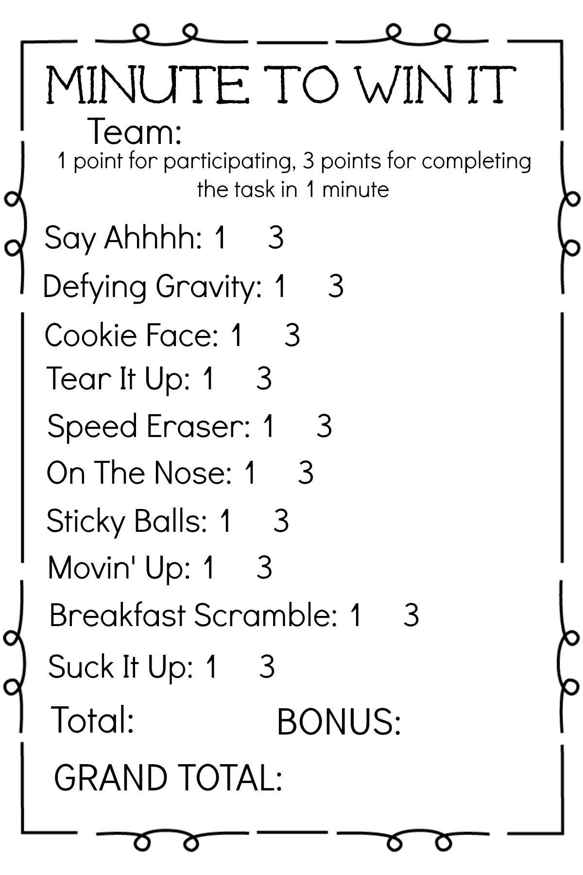 Family Reunion Minute To Win It