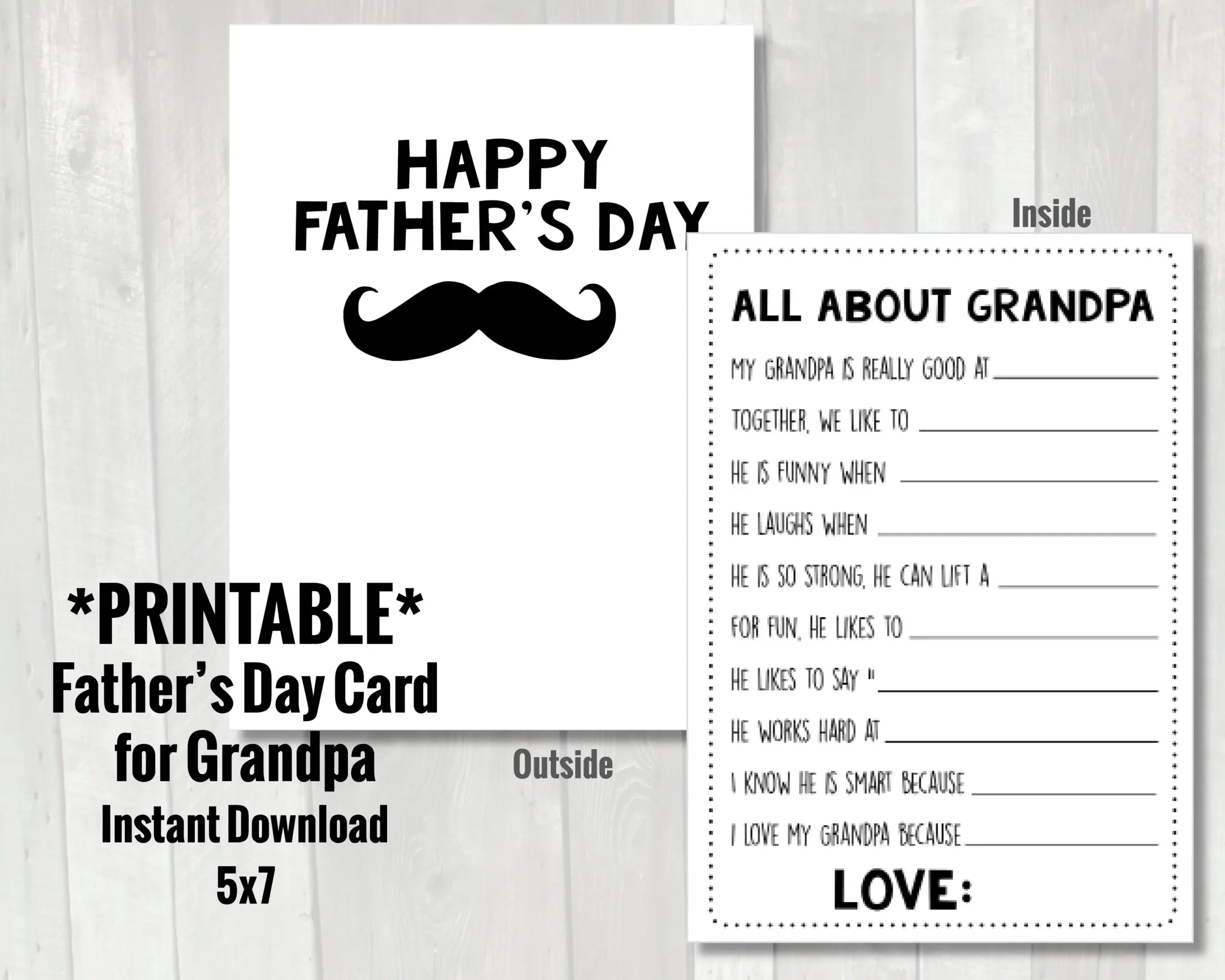 Fathers Day Card For Grandpa Printable
