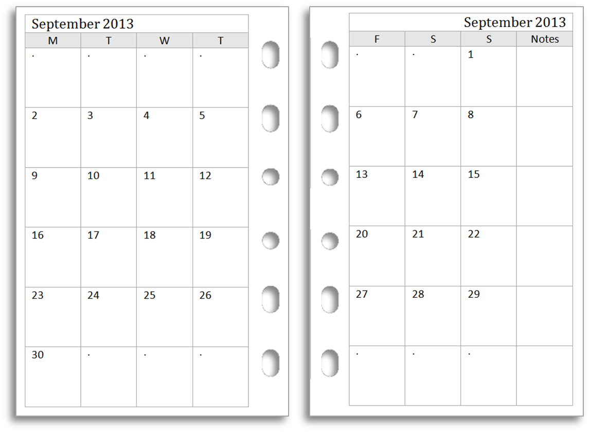 Filofax Pocket Monthly Diaries For Free
