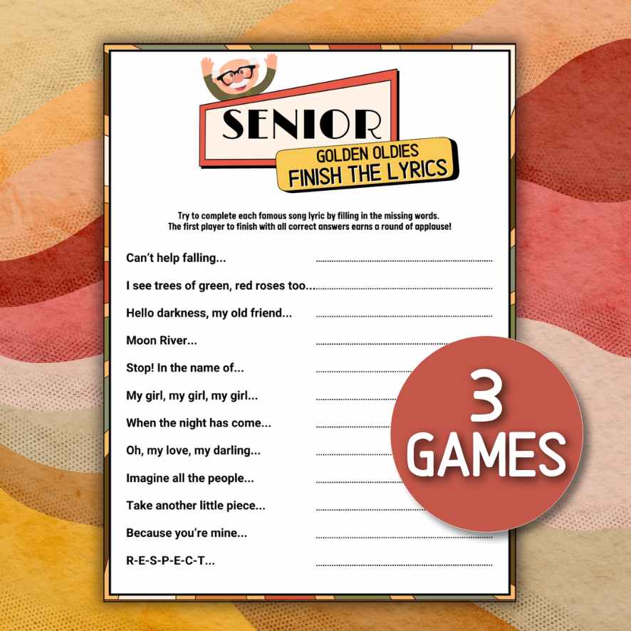 Finish The Lyrics For Seniors