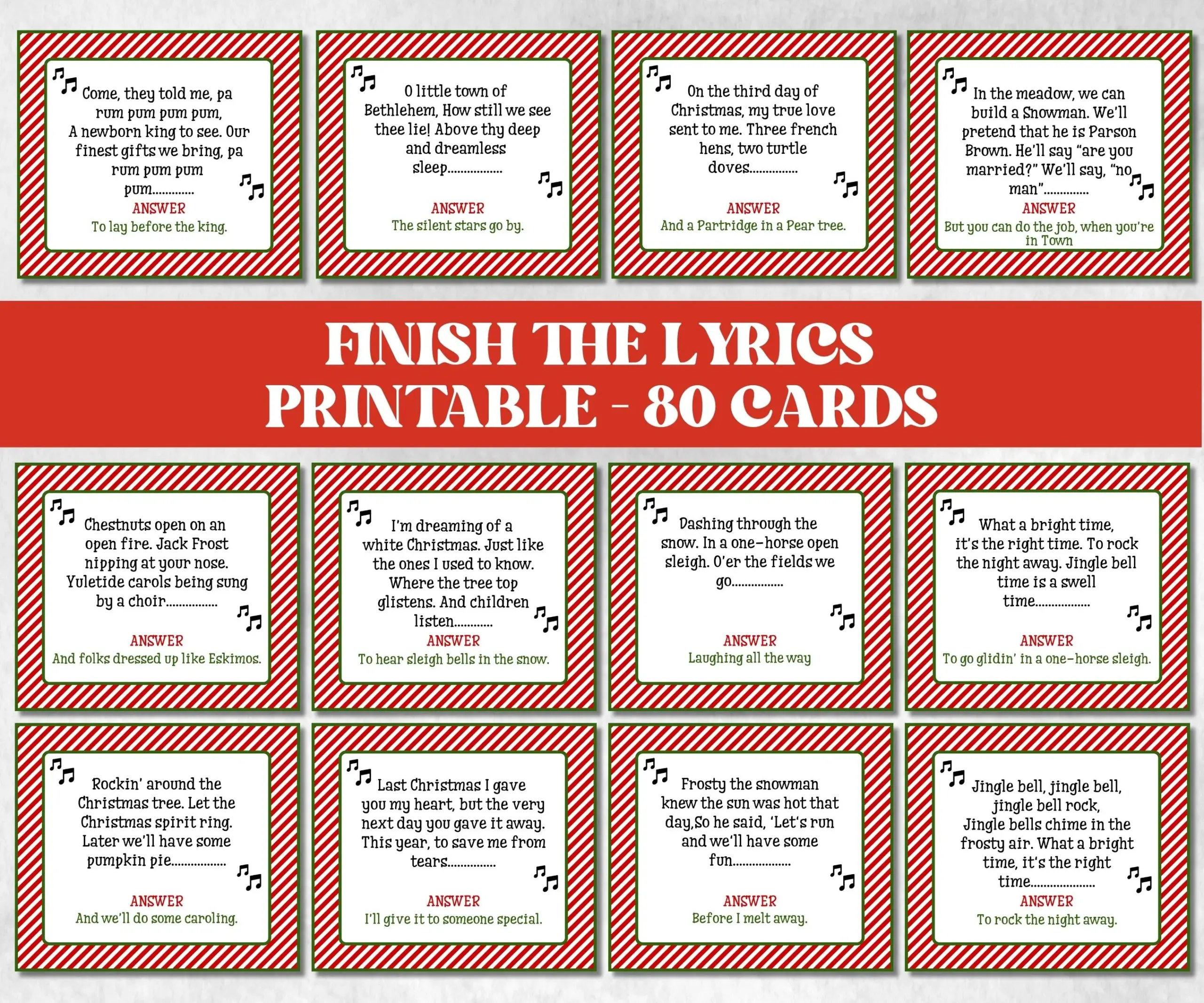 finish the christmas song lyrics game printable free with answers finish the christmas song lyrics game printable free with answers