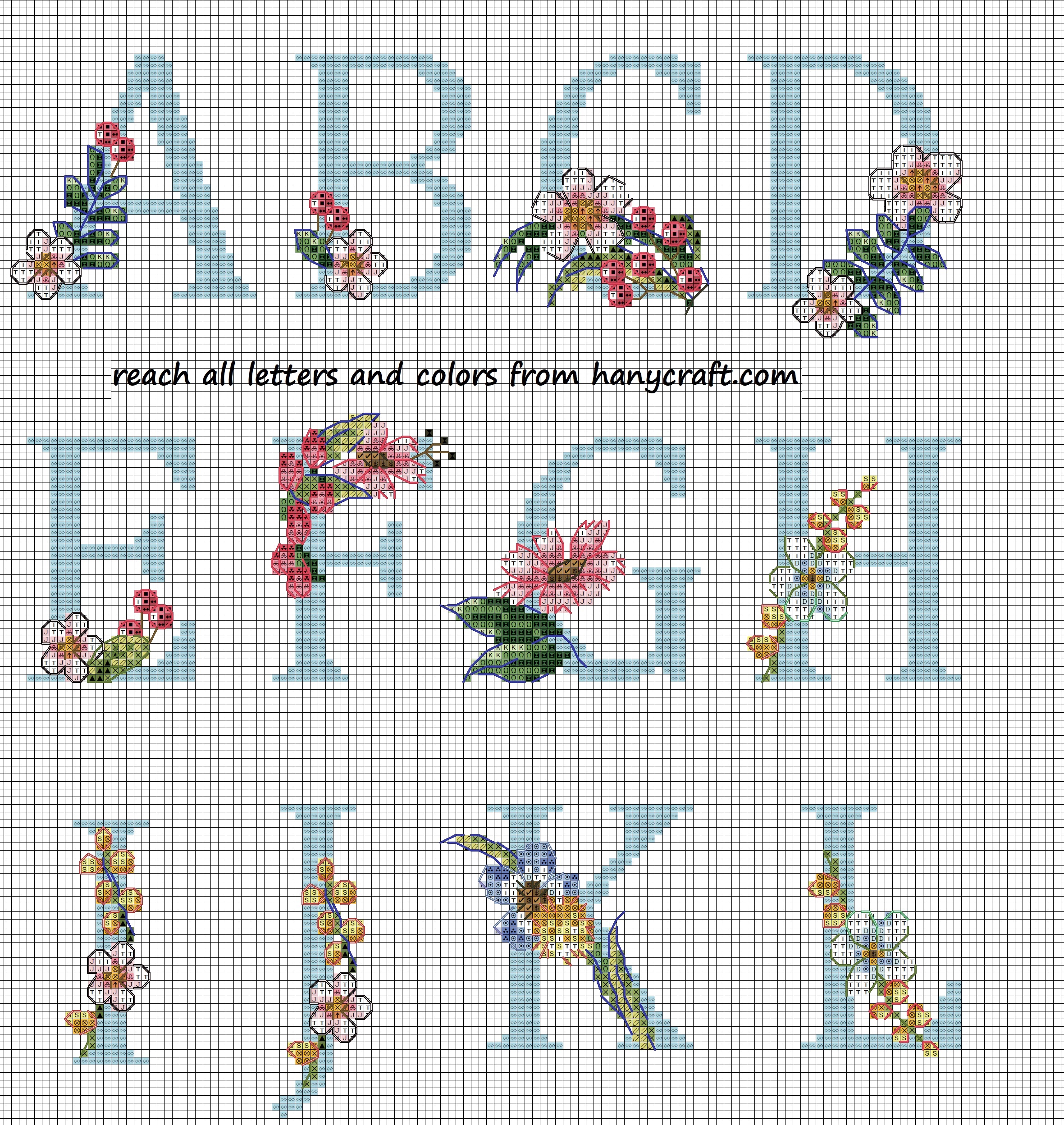Flower Crossstitch Letters Patterns Free
