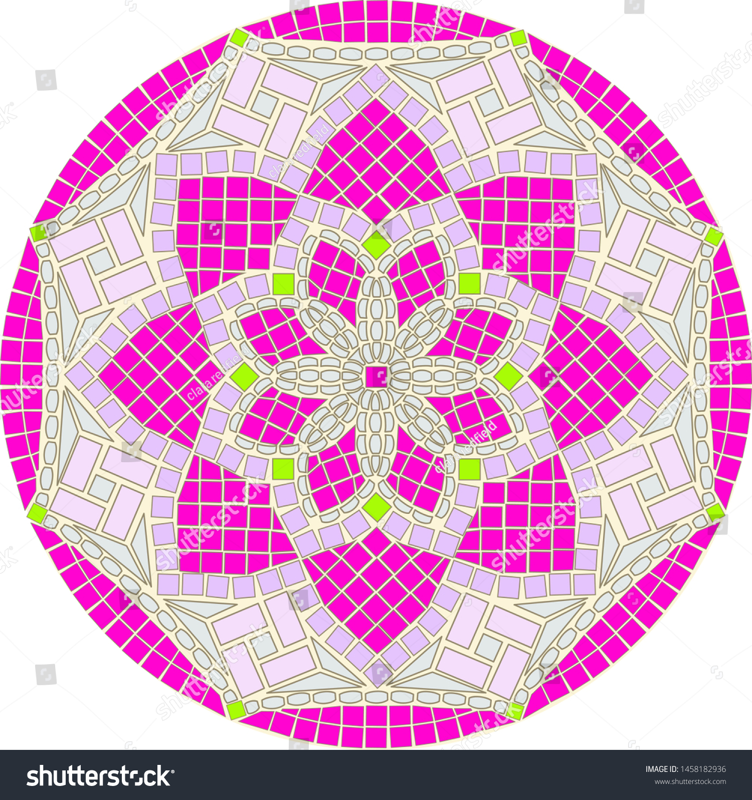 Flower Mandala Venetian Mosaic Pattern Printable 1458182936