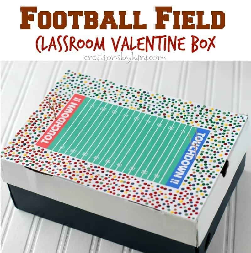 Football Field Classroom Valentine Box For Boys