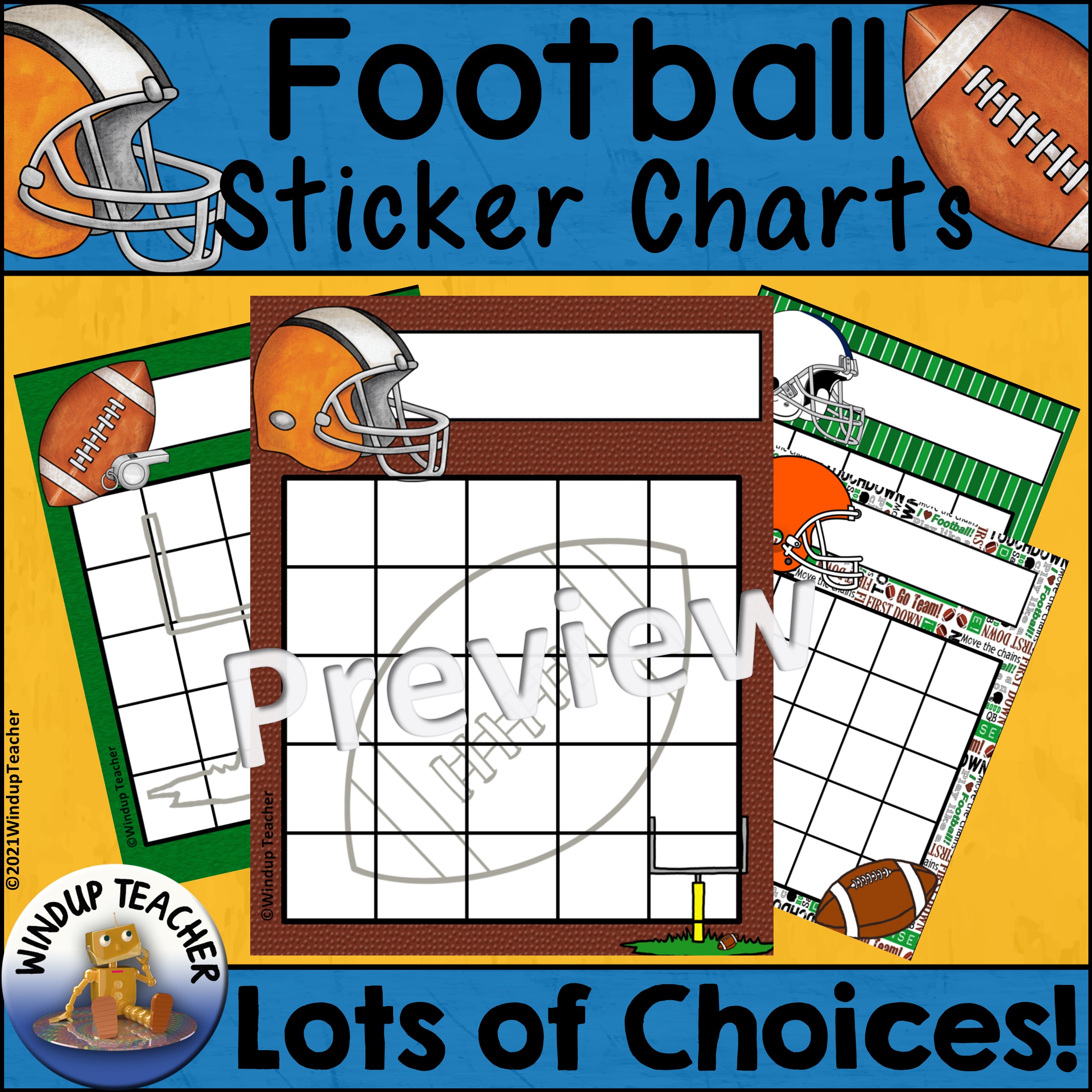Football Sticker Reward Charts Sports Theme Positive Behavior Incentive Charts