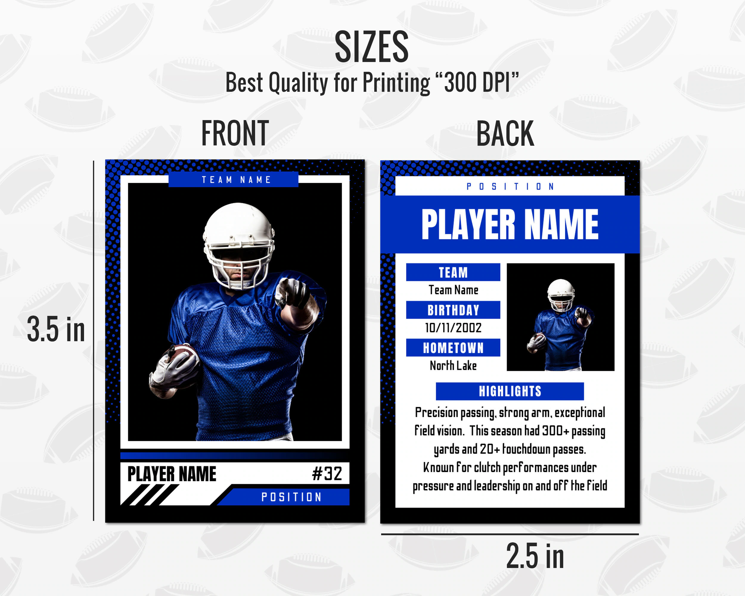 free sports trading card template