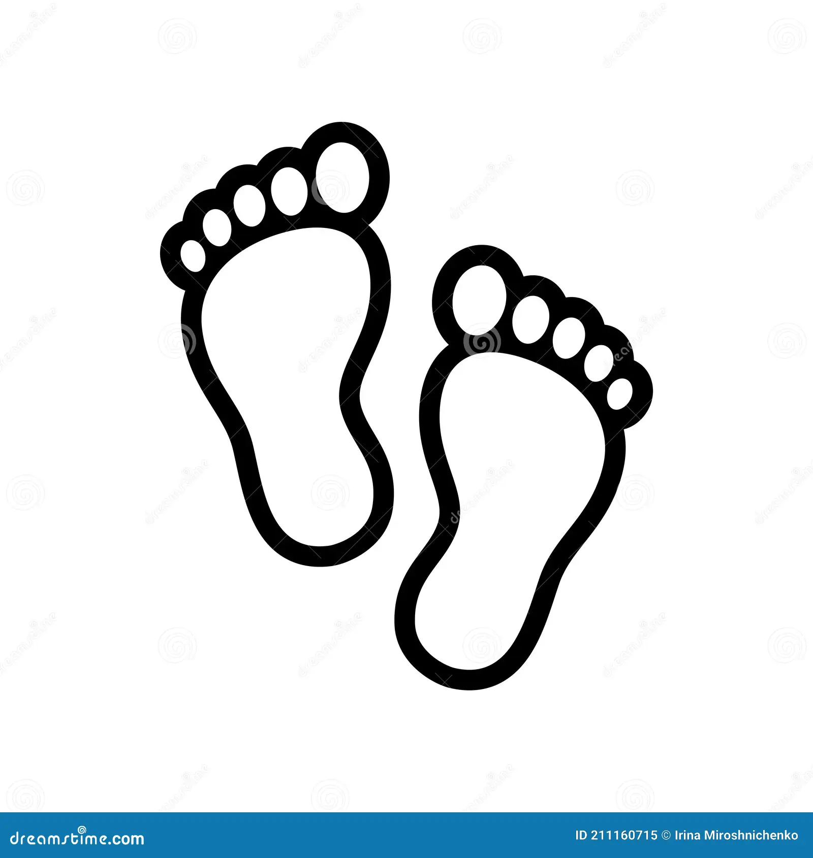 Footprint Outline Icon Human Feet Simple Stylized Footprints Isolated Vector Illustration Logo Design Element Image211160715