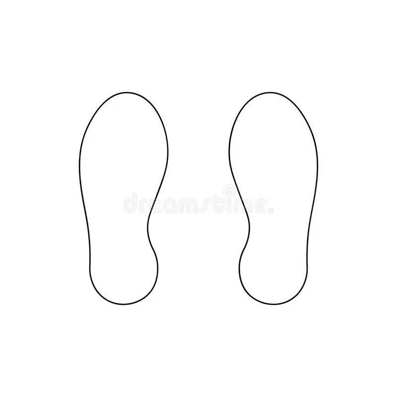 Footprint Outline Icon Isolated White Background Footprint Outline Icon Isolated White Background Vector Shoe Print Line Image183674827