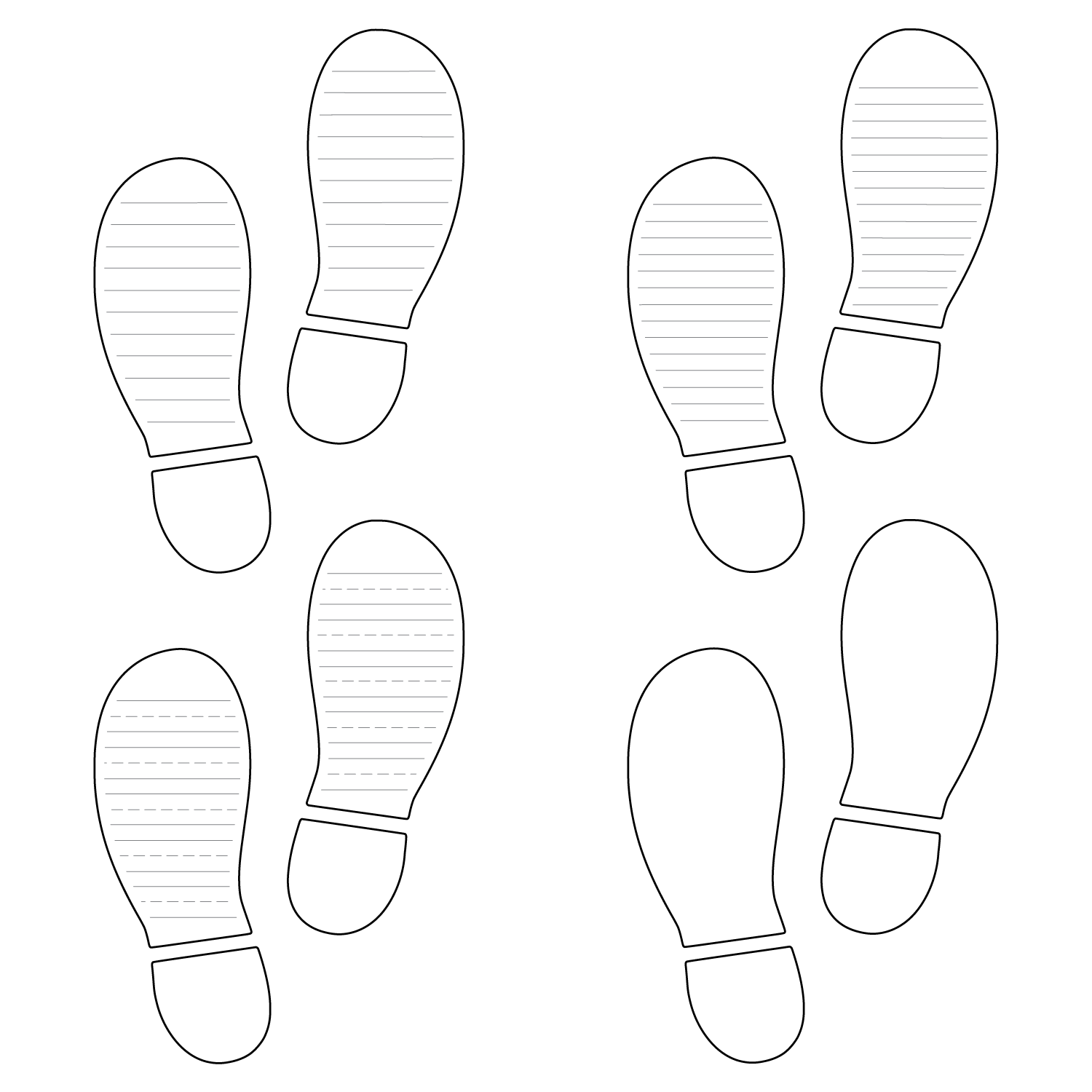 Footprint Shaped Writing Template