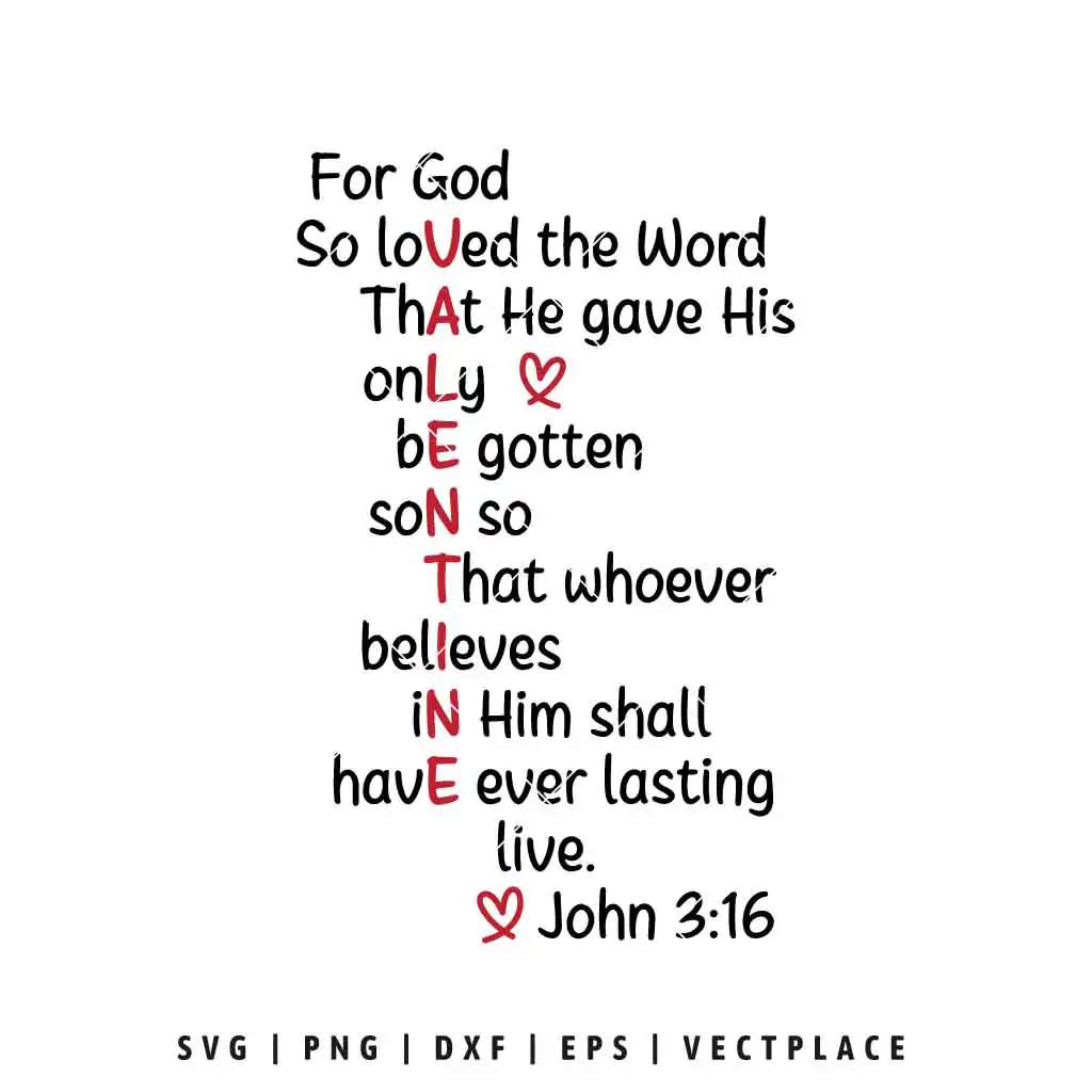 For God So Loved The World Svg Christian Valentine