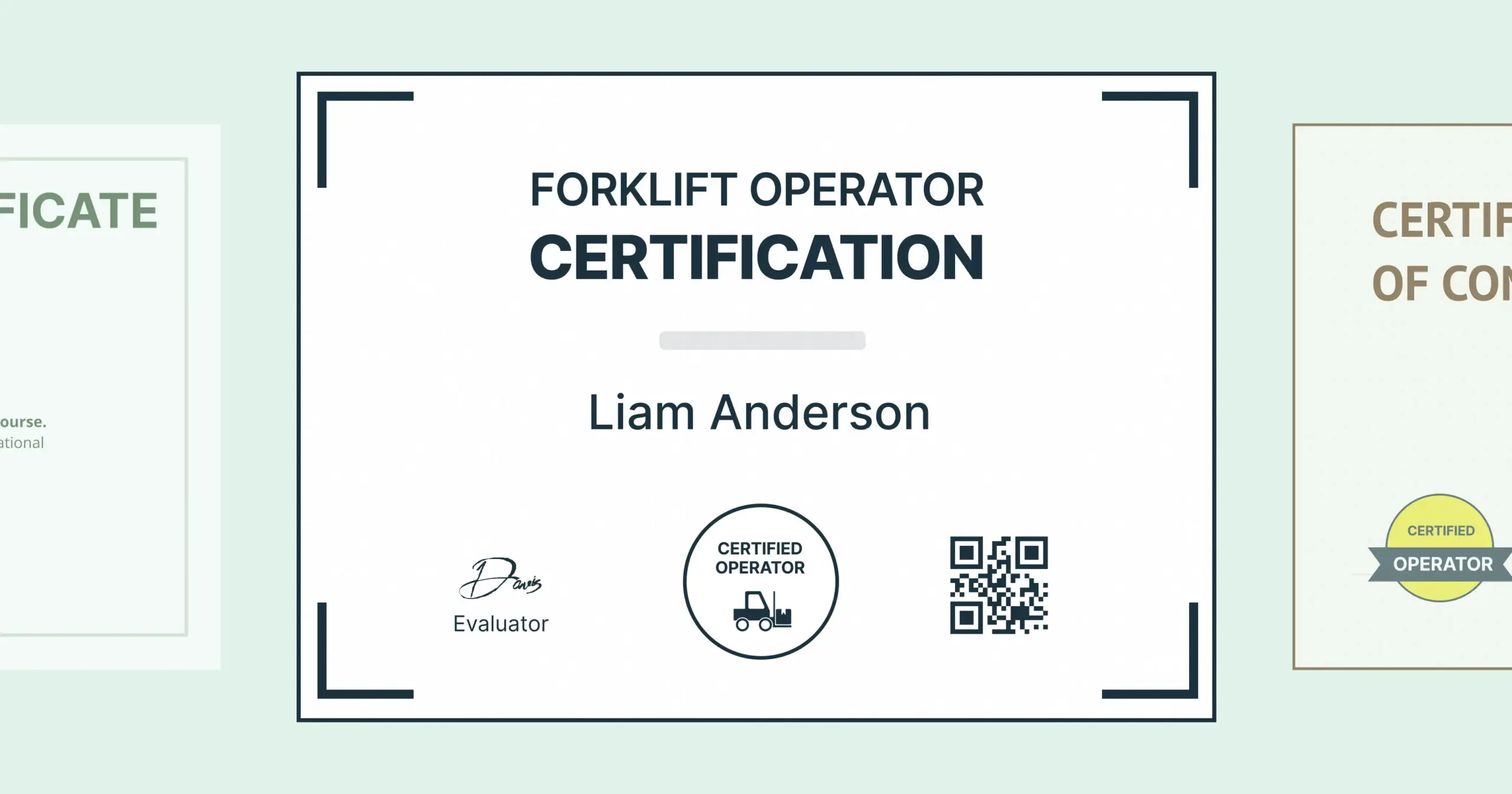 Forklift Certificate Templates
