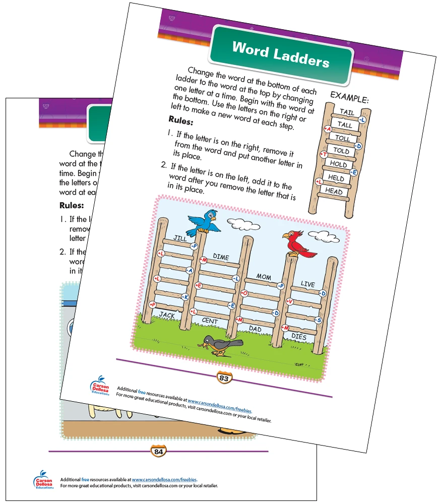 free printable word ladders