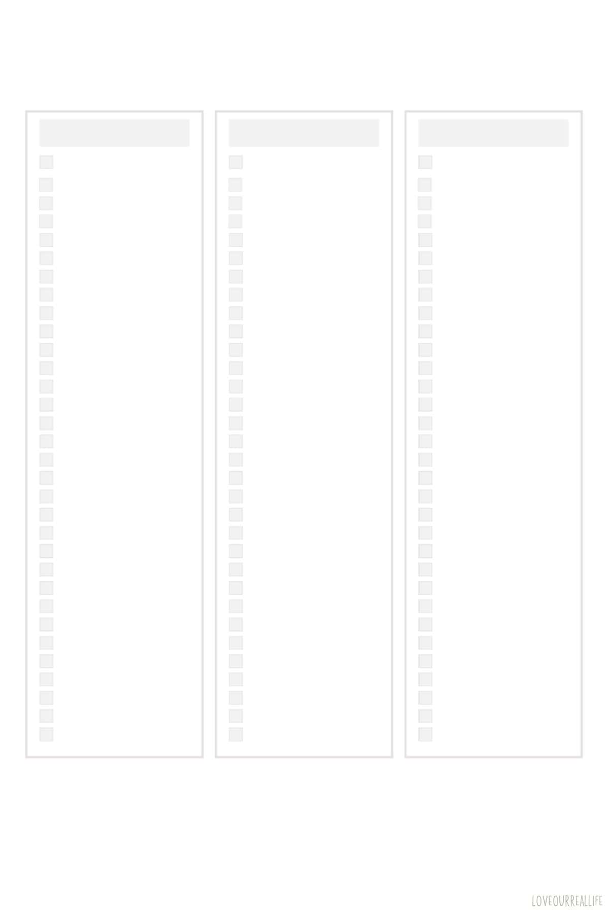 free printable 3 column spreadsheet