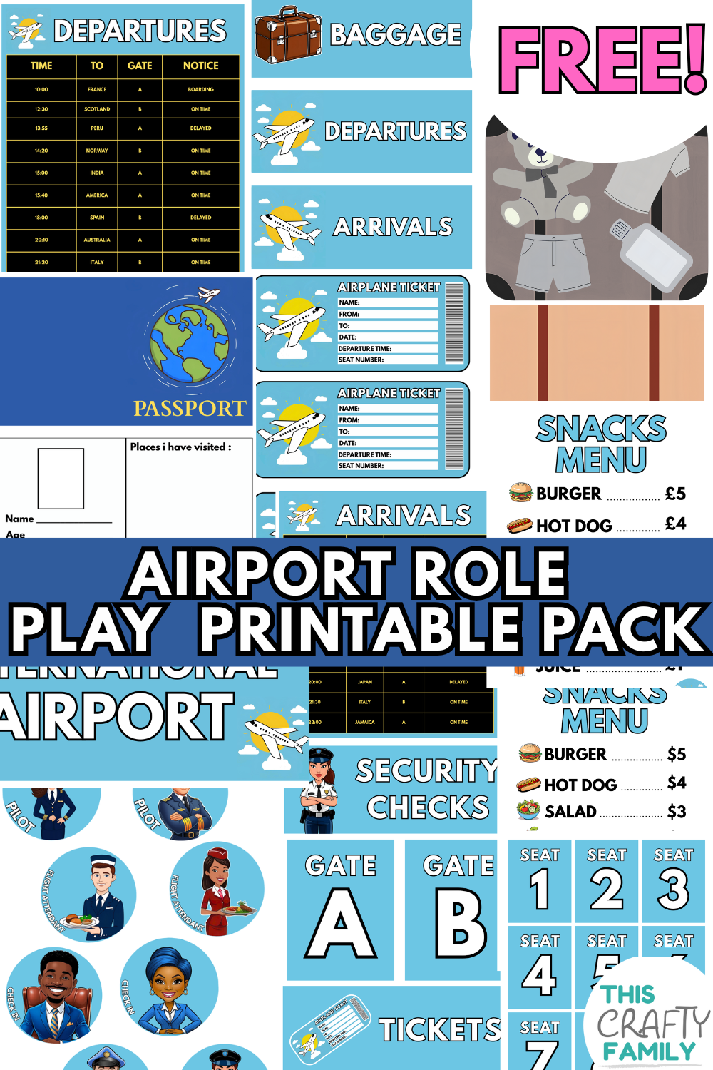 Free Aiport Role Play Printables
