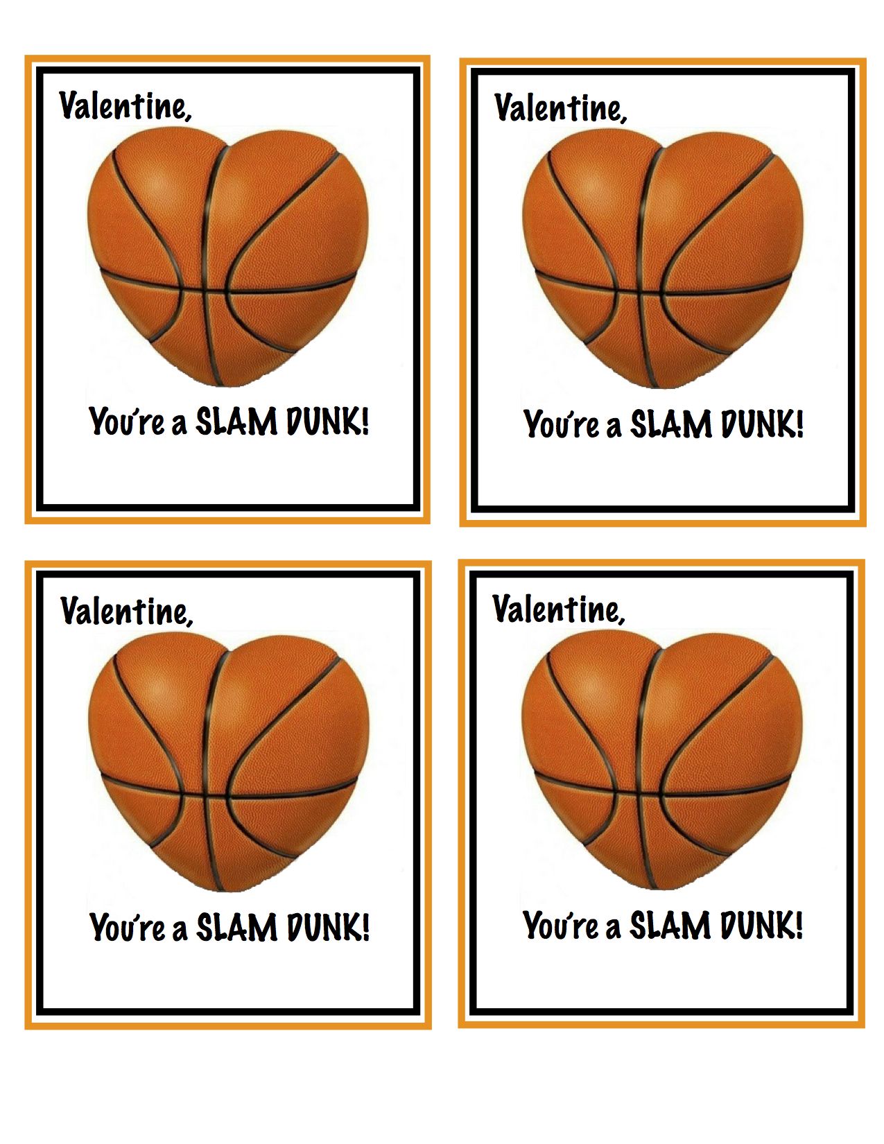 Free Basketball Valentines