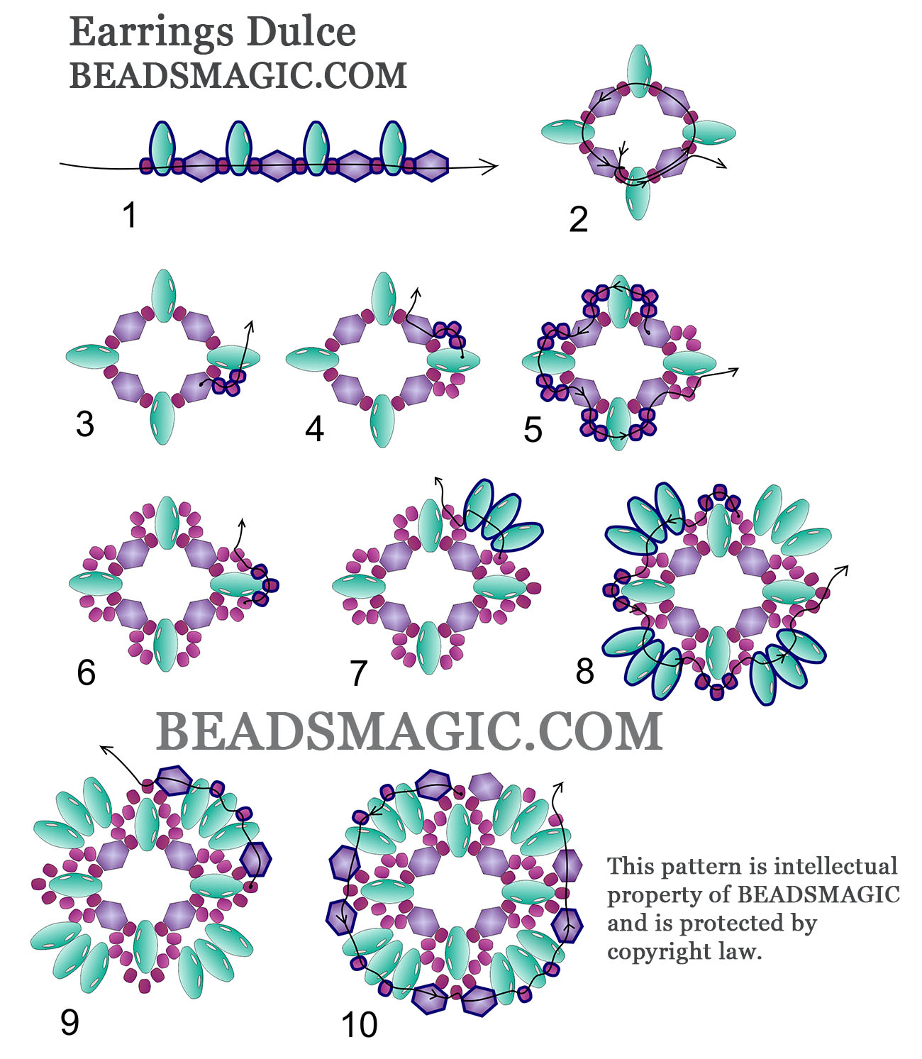 Free Beading Pattern For Earrings Dulce