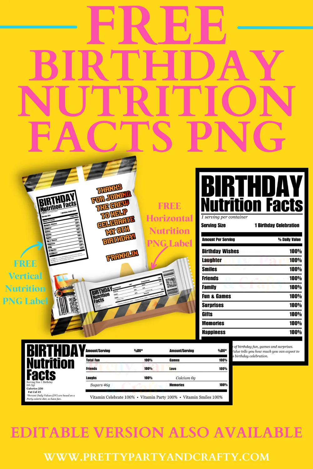 Free Birthday Nutrition Facts Png