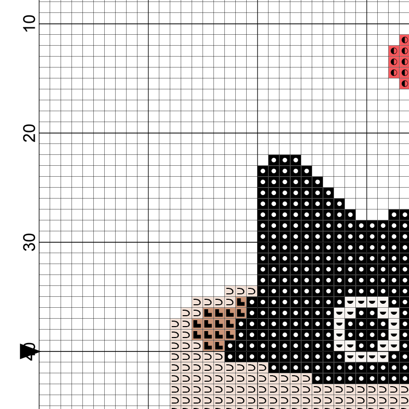 Free Black Teacup Cat Cross Stitch Pattern