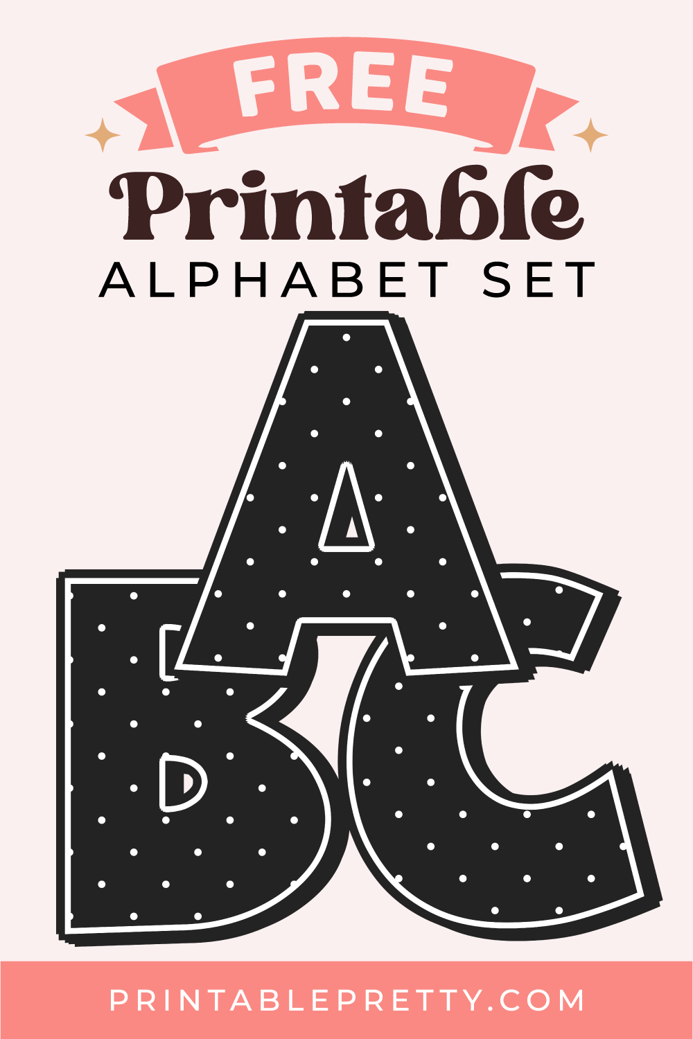 Free Black White Polka Dot Alphabet Letters Free Black White Polka Dot Alphabet Letters