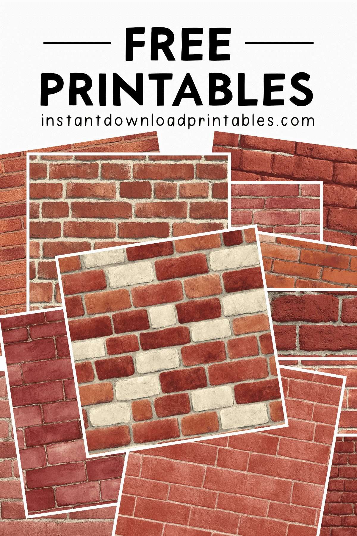 Free Brick Wall Digital Paper Pack Printables Free Brick Wall Digital Paper Pack Printables