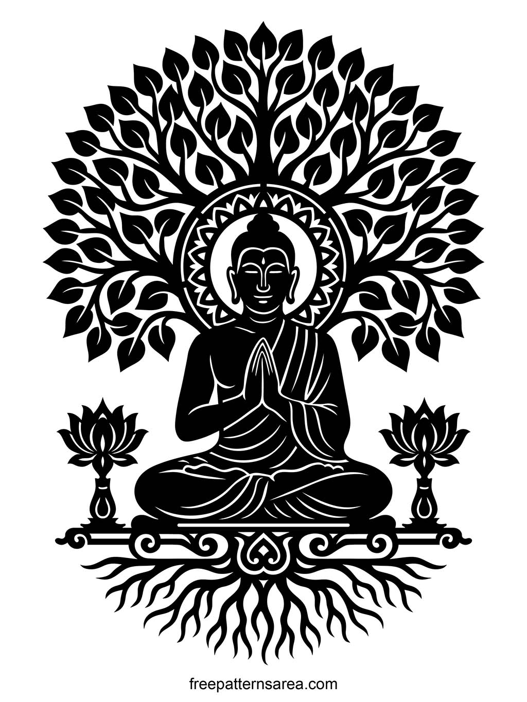 Free Buddha Vector Art Silhouette Graphics Download