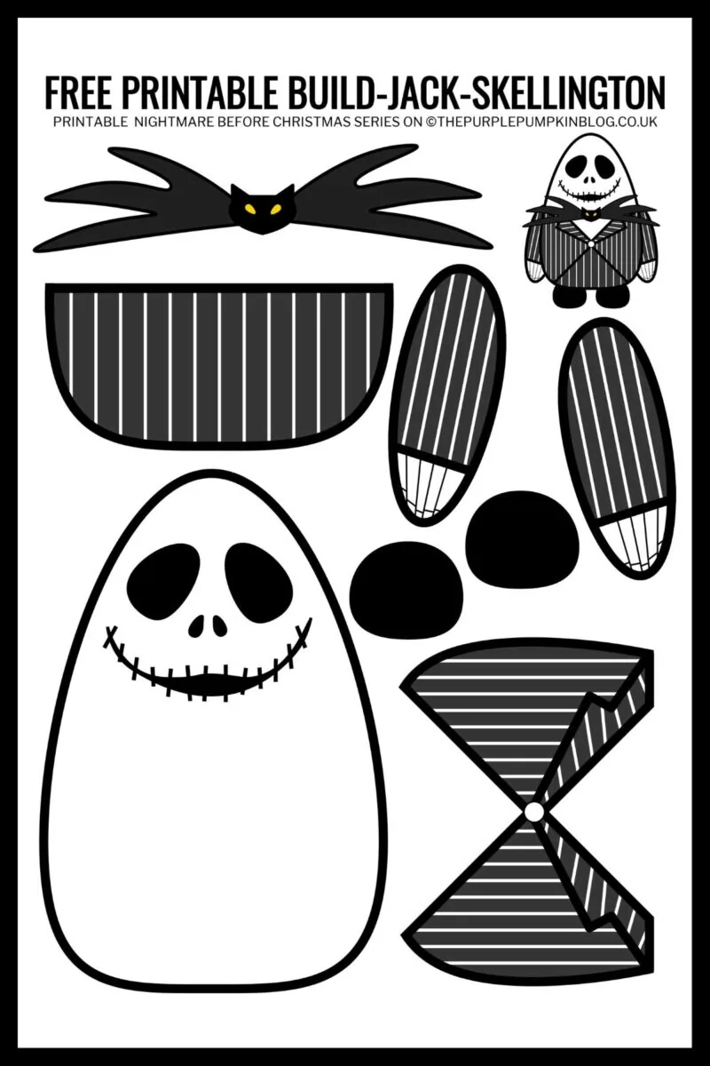 Free Build Nightmare Before Christmas Jack Skellington Printable For Halloween