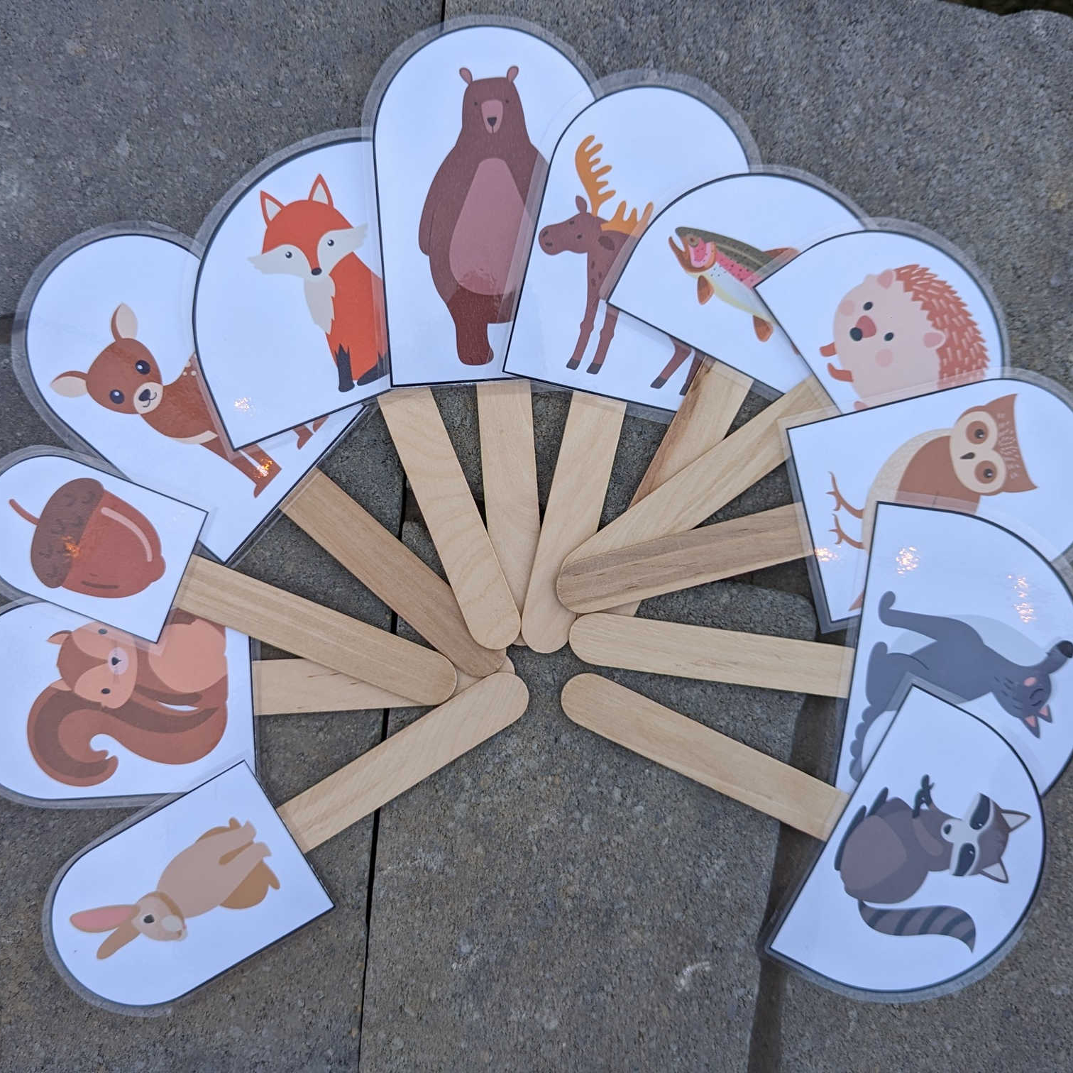 Free Camping And Forest Animal Stick Puppets Printable
