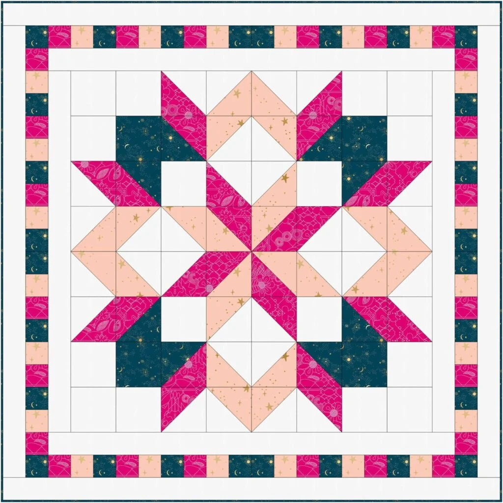 Free Carpenter Star Quilt Pattern With A Darling Border