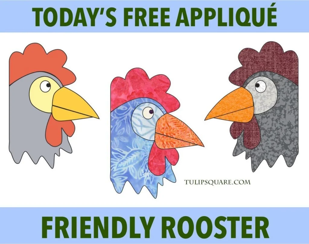 Free Chicken Applique Pattern Friendly Rooster