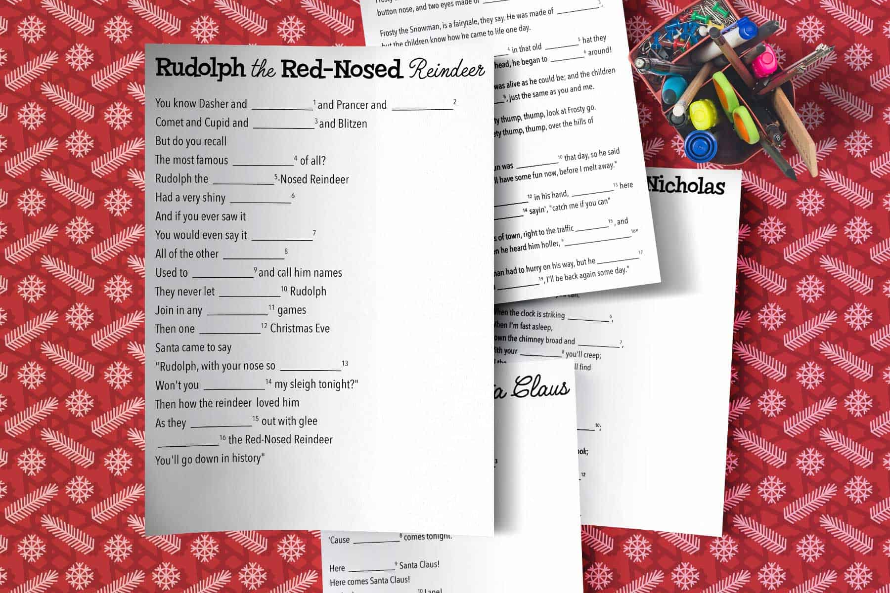 Free Christmas Fill In The Blank Story Templates