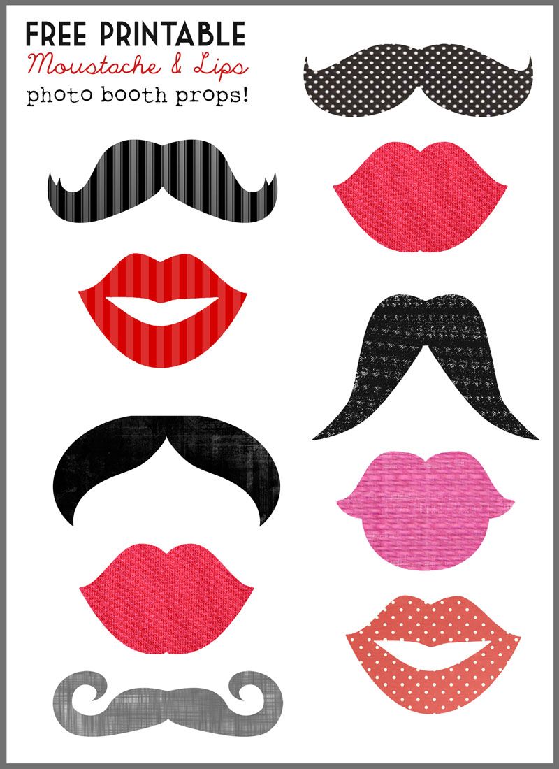 Free Diy Printabl File Photo Booth Props Photoboot