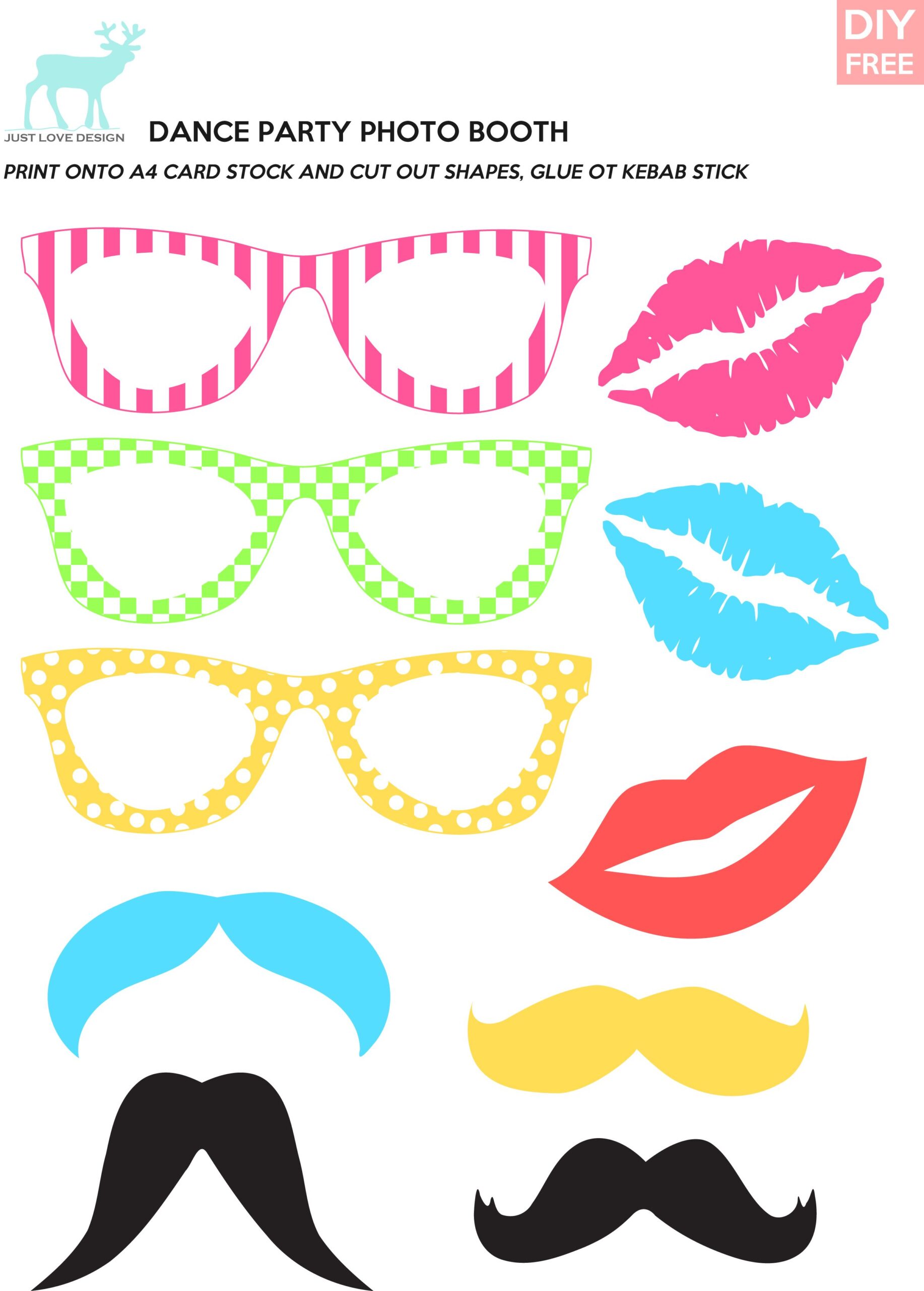 Free Diy Printabl File Photo Booth Props Photoboot