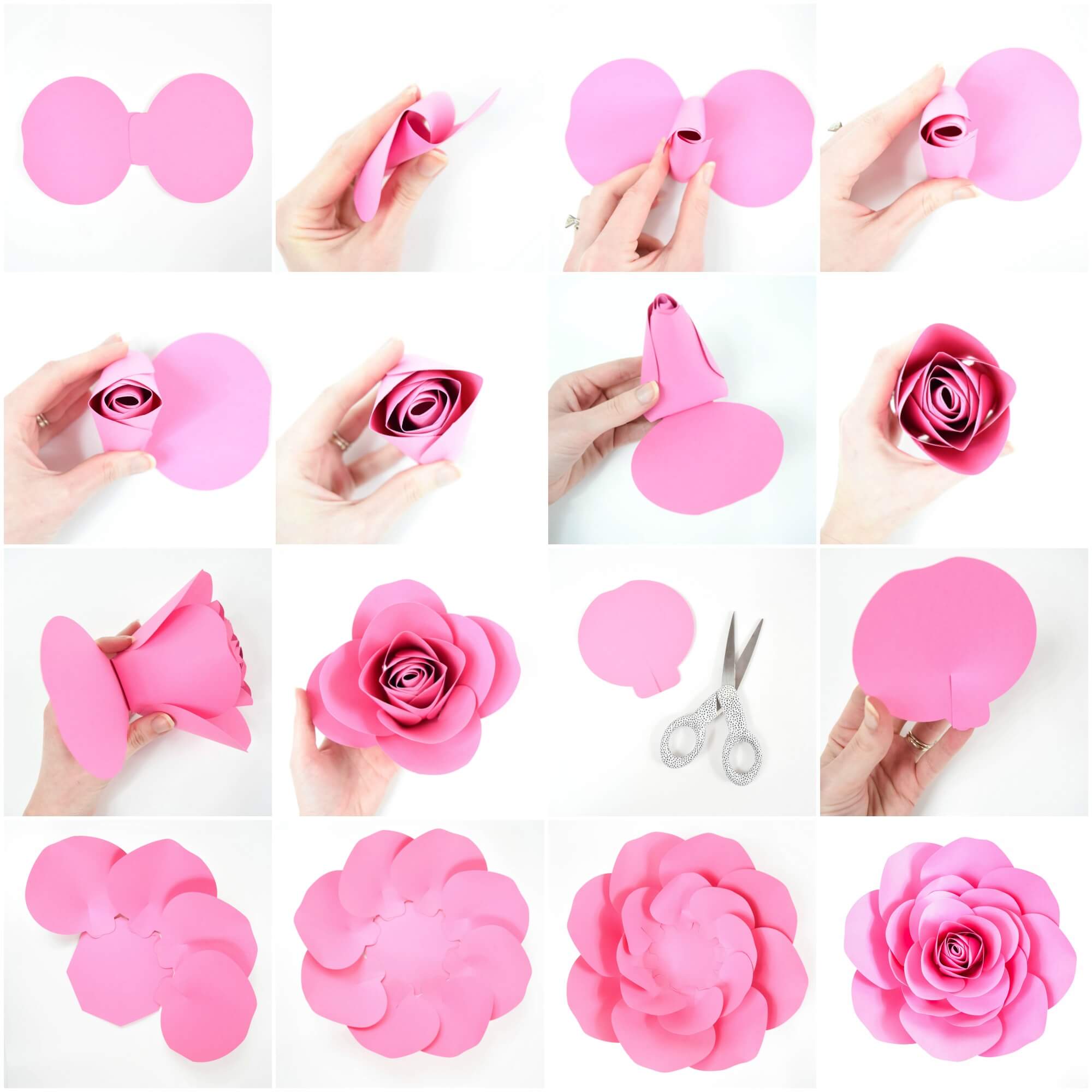 Free Large Paper Rose Template