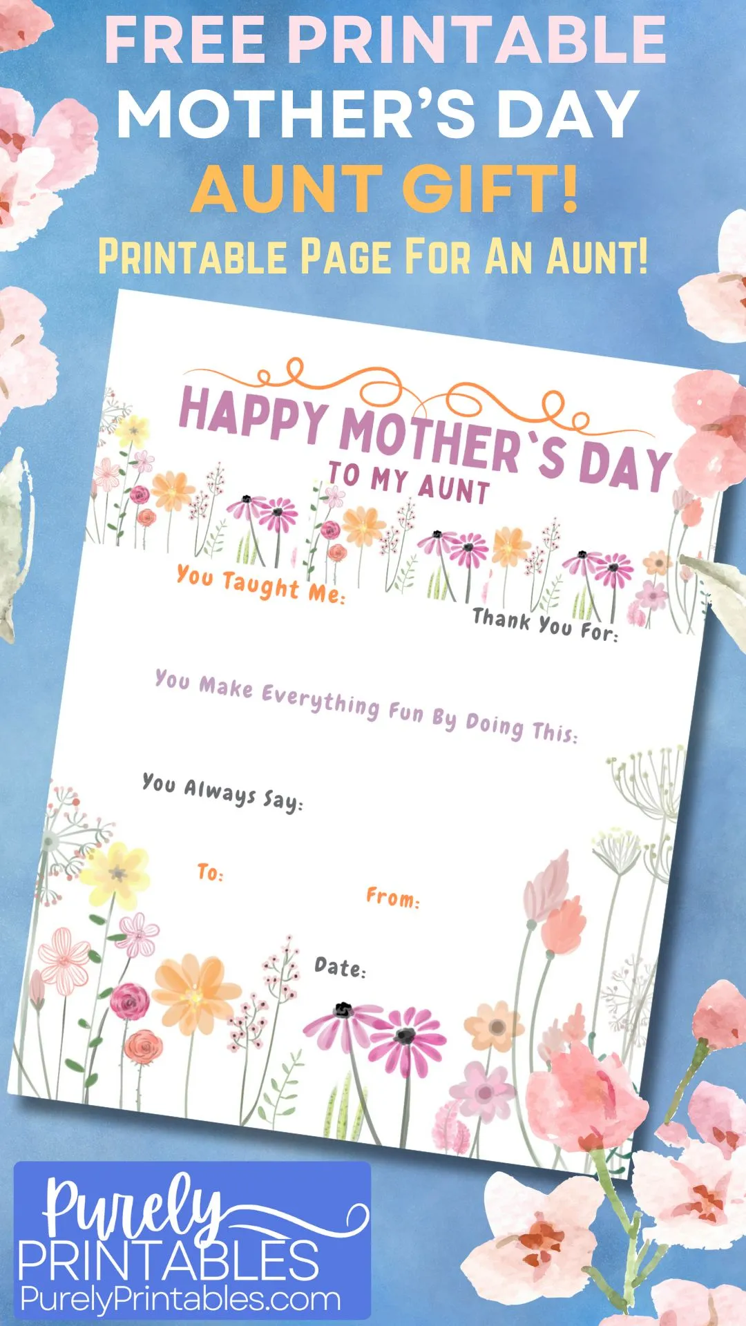 Free Mothers Day Printables Mom Aunt Grandmother