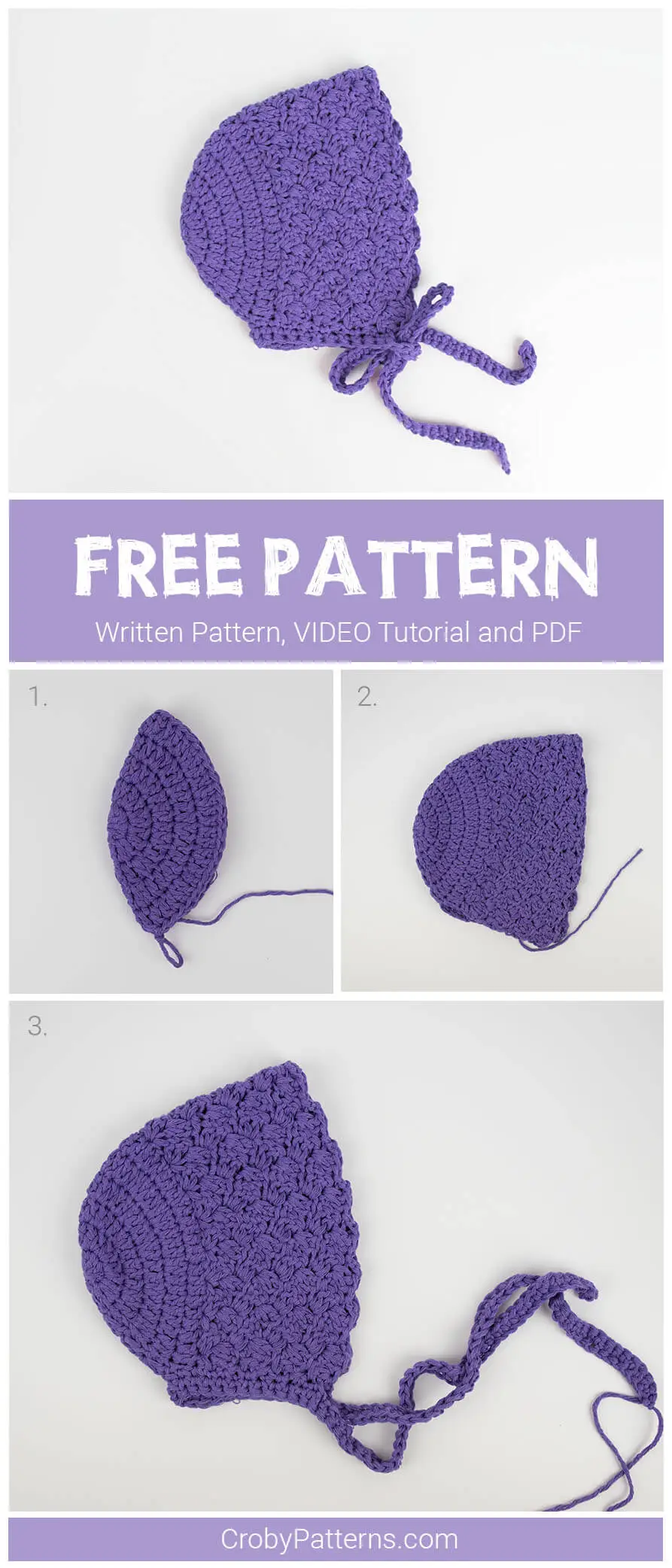 Free Pattern Cute Crochet Baby Bonnet